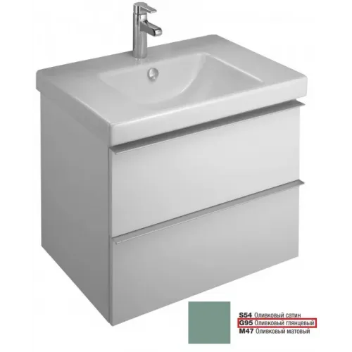 Модуль под раковину Odeon Up 67х48,5х53 см, 2 ящика, оливковый глянцевый EB890-G95 Jacob Delafon