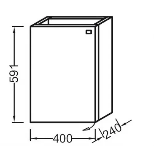 Модуль под раковину Pop laminar 40х24х59,1 см, белый блестящий, шарниры слева EB285-G1C Jacob Delafon