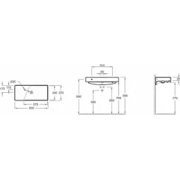 Подвесная раковина Rythmik 80х37х11 см, санфарфор XP112K-Z-00 Jacob Delafon