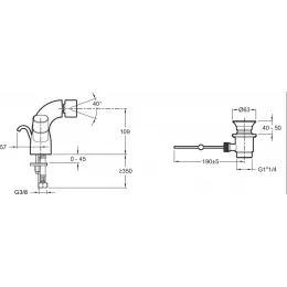 Смеситель для биде Talan с донным клапаном E10088RU-CP Jacob Delafon