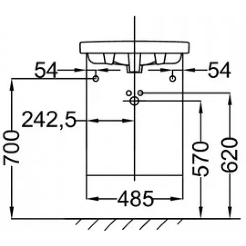 Комплект мебели для ванной Odeon Up 50 см, блестящий белый, реверсивная дверца, внутренний ящик, подвесной монтаж E4701-00+EB1081-NF+EB863-N18 Jacob Delafon