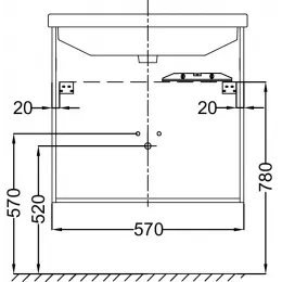 Модуль под раковину Struktura 57х47х56 см, 2 дверцы, ореховое дерево EB1280-E16 Jacob Delafon