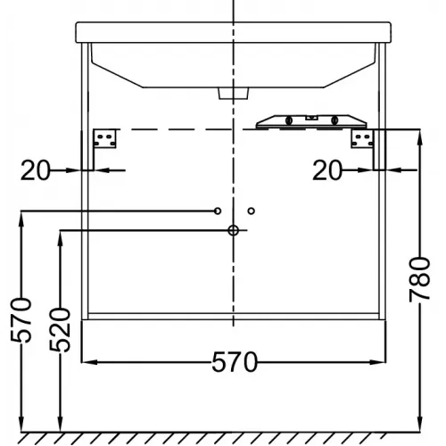 Модуль под раковину Struktura 57х47х56 см, 2 дверцы, ореховое дерево EB1280-E16 Jacob Delafon