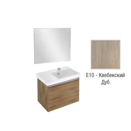 Комплект мебели для ванной Odeon Up 65 см, квебекский дуб, 1 ящик, с правым крылом, подвесной монтаж E4757G-00+EB1080-NF+EB886-E10 Jacob Delafon