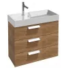 Модуль с раковиной Rythmik 80 см, квебекский дуб, столешница слева, 3 ящика, подвесной монтаж EXP112-Z-00+EB1308-E10 Jacob Delafon