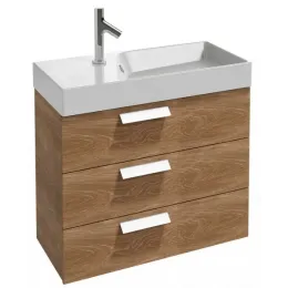 Модуль с раковиной Rythmik 80 см, квебекский дуб, столешница слева, 3 ящика, подвесной монтаж EXP112-Z-00+EB1308-E10 Jacob Delafon
