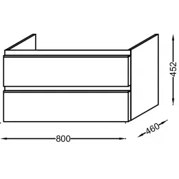 Модуль под раковину Vox 80х46х45,2 см, 2 ящика, телесный глянцевый, встроенные ручки EB2028-RA-G1A Jacob Delafon