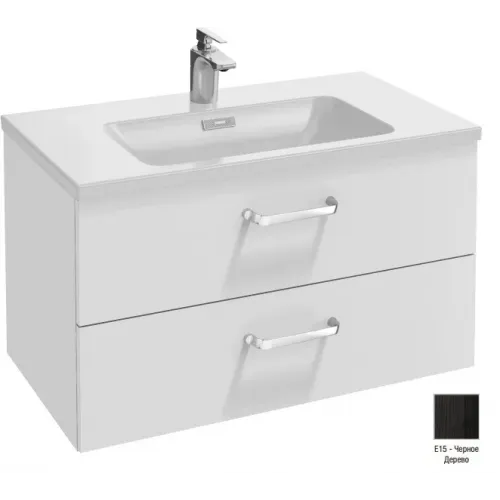Модуль под раковину Vox 80х46х45,2 см, 2 ящика, черное дерево, изогнутые ручки EB2078-R1-E15 Jacob Delafon