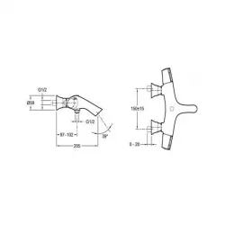 Настенный смеситель Symbol с выходом на душ (без лейки), неповоротный излив, термостат E71684-CP Jacob Delafon