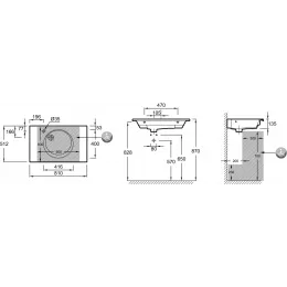 Подвесная раковина Odeon Rive Gauche 81х51,2х13,5 см, белая, санфарфор EXAW112-00 Jacob Delafon