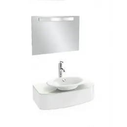 Комплект мебели для ванной Presqu'ile 83 см, цвет белый блестящий лак, подвесной монтаж, с подсветкой E4439-00+EB1109-NF+EB1106-G1C Jacob Delafon