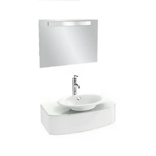 Комплект мебели для ванной Presqu'ile 83 см, цвет белый блестящий лак, подвесной монтаж, с подсветкой E4439-00+EB1109-NF+EB1106-G1C Jacob Delafon