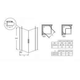 Душевая дверь для ограждения Contra 120х200 см, 6 мм E22T121-GA Jacob Delafon