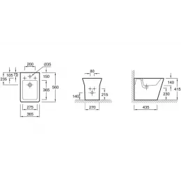 Биде Reve 36,5х56 см, напольное, крышка в комплекте E4814-00 Jacob Delafon