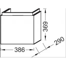 Модуль под раковину Rythmik 38,6х29х36,9 см, малиновый лак, 1 дверца EB1036-R3 Jacob Delafon
