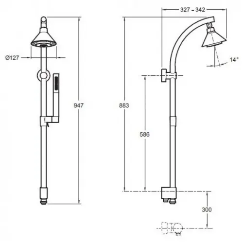 Гарнитур с верхним душем Moxie хром, беспроводной динамик, 1 режим, 13 см, round E8078-CP E8078-CP Jacob Delafon