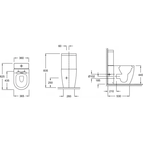 Бачок унитаза Soprano нижняя подводка ETAK212-0 Jacob Delafon