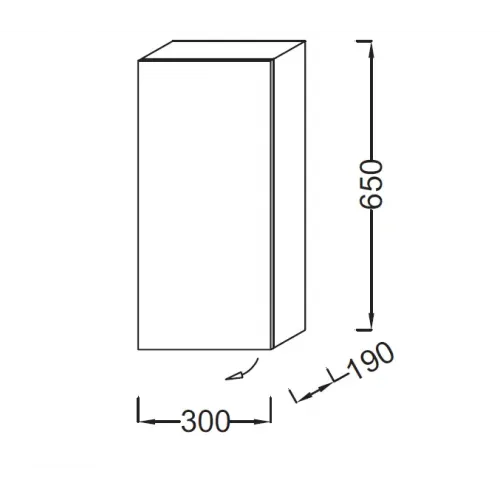 Шкаф Parallel 30х19х65 см, петли слева, квебекский дуб, левый EB513G-E10 Jacob Delafon