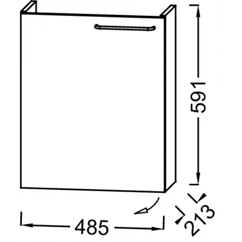 Модуль под раковину Odeon Rive Gauche 48,5х21,3х59,1 см, левосторонний, белый глянцевый, ручка чёрная EB2581G-R9-N18 Jacob Delafon
