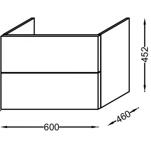 Модуль под раковину Vox 60х46х45,2 см, 2 ящика, ореховое дерево, прямые ручки EB2080-R4-E16 Jacob Delafon
