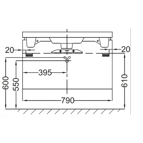 Модуль под раковину Reve 79,3х38х44,5 см, светло-коричневый лак, 2 выдвижных ящика, встроенные ручки EB1135-G80 Jacob Delafon