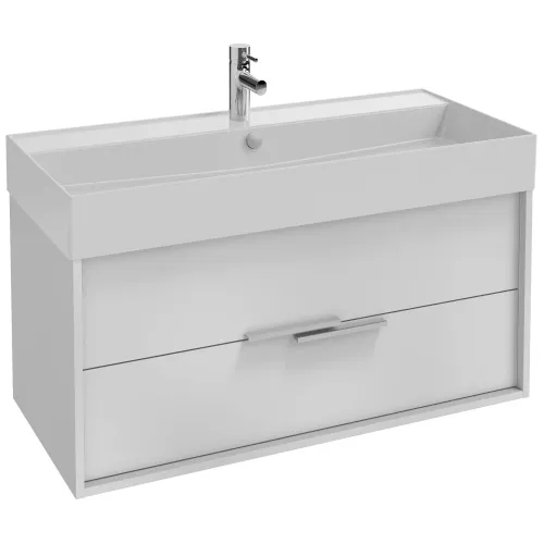Модуль под раковину Vivienne 100х46х45 см, фасад и корпус: белый меламин, ручки хром EB1508-N18-N18 Jacob Delafon