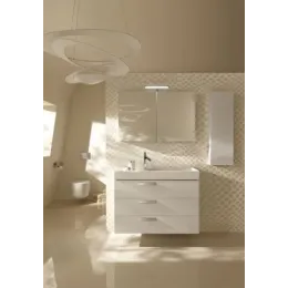 Модуль с раковиной Rythmik 80 см, малиновый блестящий, 3 выдвижных ящика, с 1 отверстием для смесителя, подвесной монтаж EXP112-Z-00+EB1308-R3 Jacob Delafon