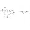 Встраиваемая сверху раковина Ovaledessus 63х48 см, санфарфор, с отв. под смеситель E1273-00 Jacob Delafon