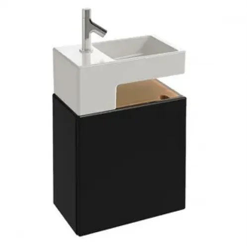 Модуль под раковину Terrace 49,5х28х49,5 см, черный глянцевый, 1 дверца, шарниры слева EB1178-274 Jacob Delafon