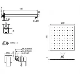 Комплект для душа Plumberia Selection TAG KITTG01NO