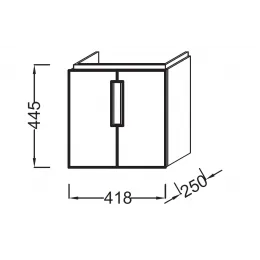 Модуль под раковину Reve 42х25х44,5 см, серый антрацит, 2 дверцы EB1138-442 Jacob Delafon