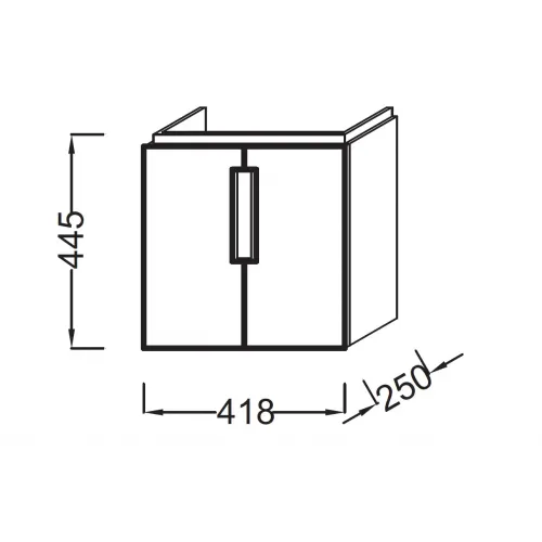 Модуль под раковину Reve 42х25х44,5 см, серый антрацит, 2 дверцы EB1138-442 Jacob Delafon