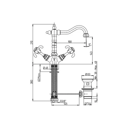 Смеситель для раковины PAINI Ornellaia высокий, хром (CR)