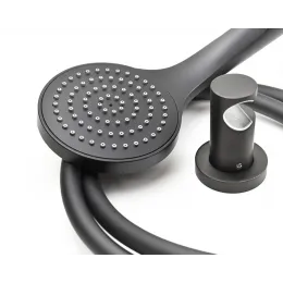 Держатель для лейки, PAINI фиксированный, круглый, брашированный чёрный PVD