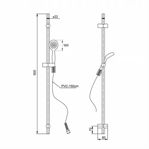 Душевой гарнитур PAINI Torino, хром (CR)