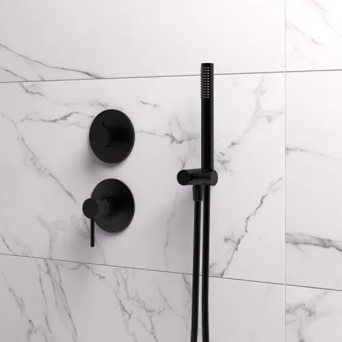 Комплект ручной лейки для встройки со шлангом, черный брашированный PVD (PZ)