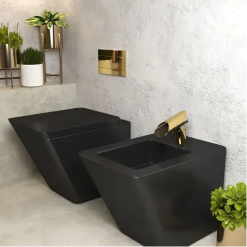 Смеситель для биде PAINI Morgana, золото, излив темное дерево, золото PVD (OP)