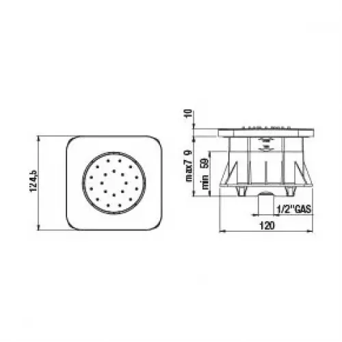 Душевая форсунка PAINI 50CR721IQS, хром (CR)