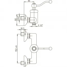 Смеситель для душа PAINI Duomo, хром (CR)