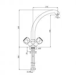Смеситель для кухни PAINI AF182, хром (CR)