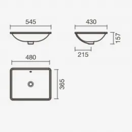 Раковина встраиваемая снизу Sanitana AIDA раковина 55 см