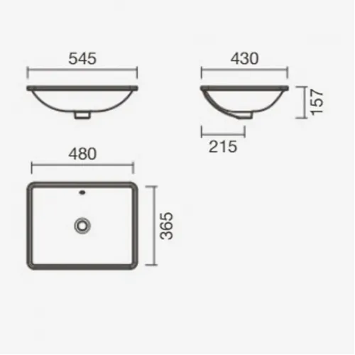 Раковина встраиваемая снизу Sanitana AIDA раковина 55 см