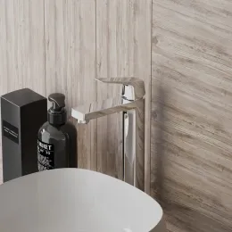 Смеситель для раковины PAINI Bari без донного клапана, высокий, хром (CR)