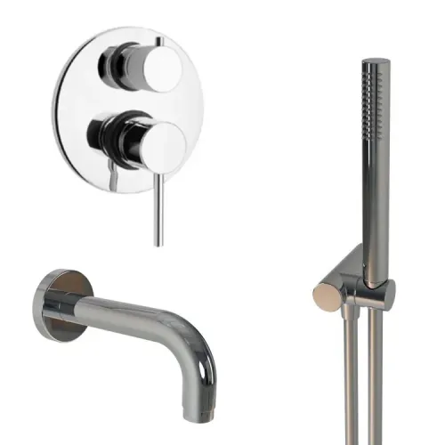 Комплект на 2 потребителя Cox PAINI, для ванны с ручным душем, хром