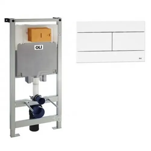 Комплект подвесного унитаза Pop 4 в 1, кнопка белая