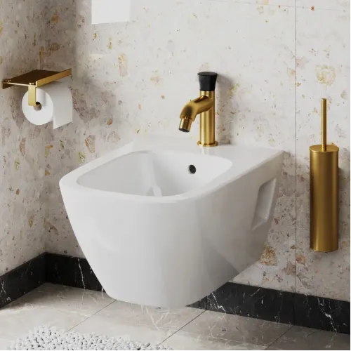 Смеситель для биде PAINI Domus без донного клапана, брашированное золото PVD (PJ)