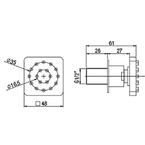 Душевая форсунка PAINI 50CR721Q, хром (CR)