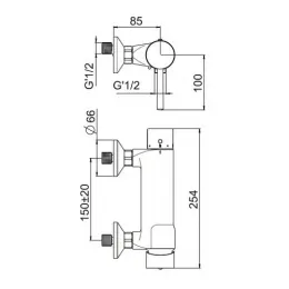 Смеситель термостатический Presto Mastermix Douche Choc Therm 75112 для душа