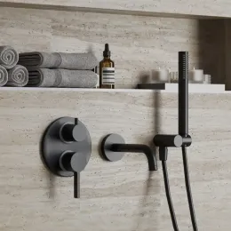 Смеситель для ванны PAINI Brera встраиваемый, черный брашированный PVD (PZ)