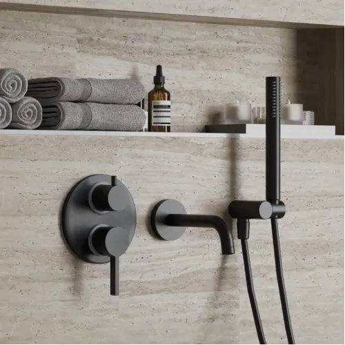 Смеситель для ванны PAINI Brera встраиваемый, черный брашированный PVD (PZ)